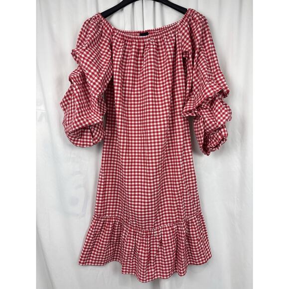 Who What Wear Dresses & Skirts - Who What Wear New Dress Size XS Red Gingham Puff Sleeve Cottagecore